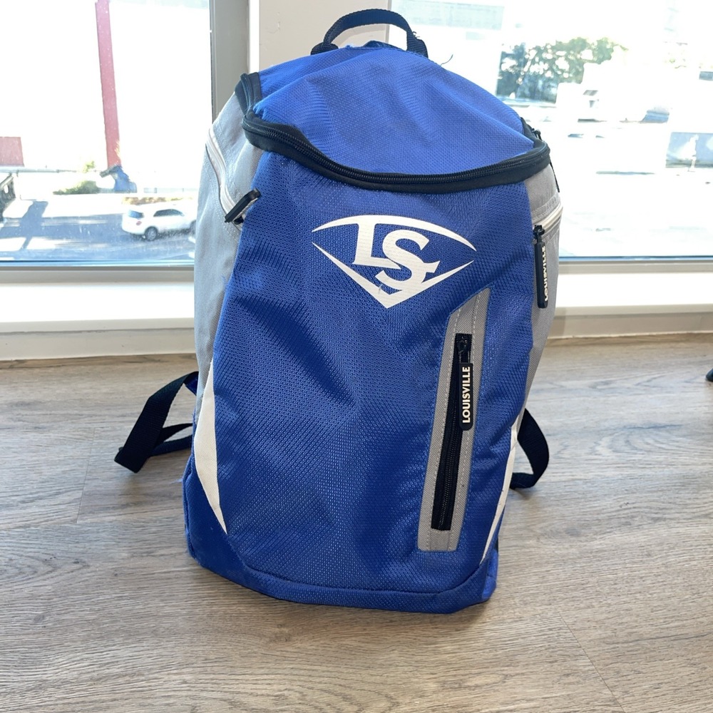 Louisville Slugger Baseball Softball Sports Blue Backpack 15"T 11"W 8"D